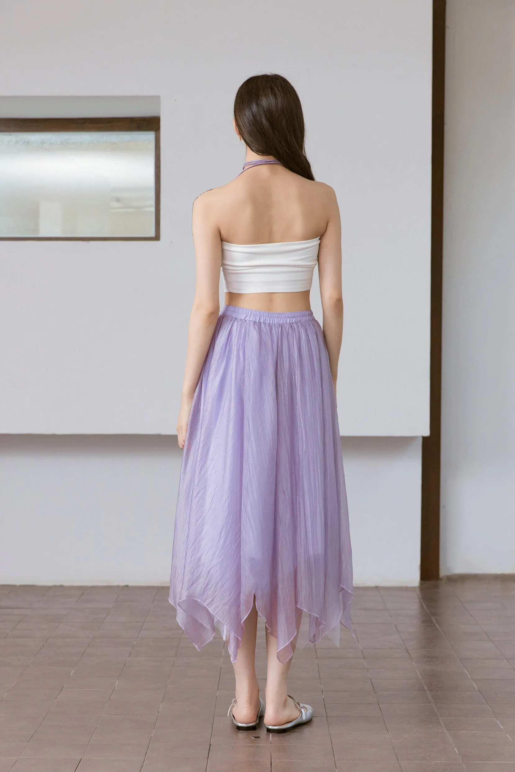 Lavender Haze Chiffon Midi Skirt