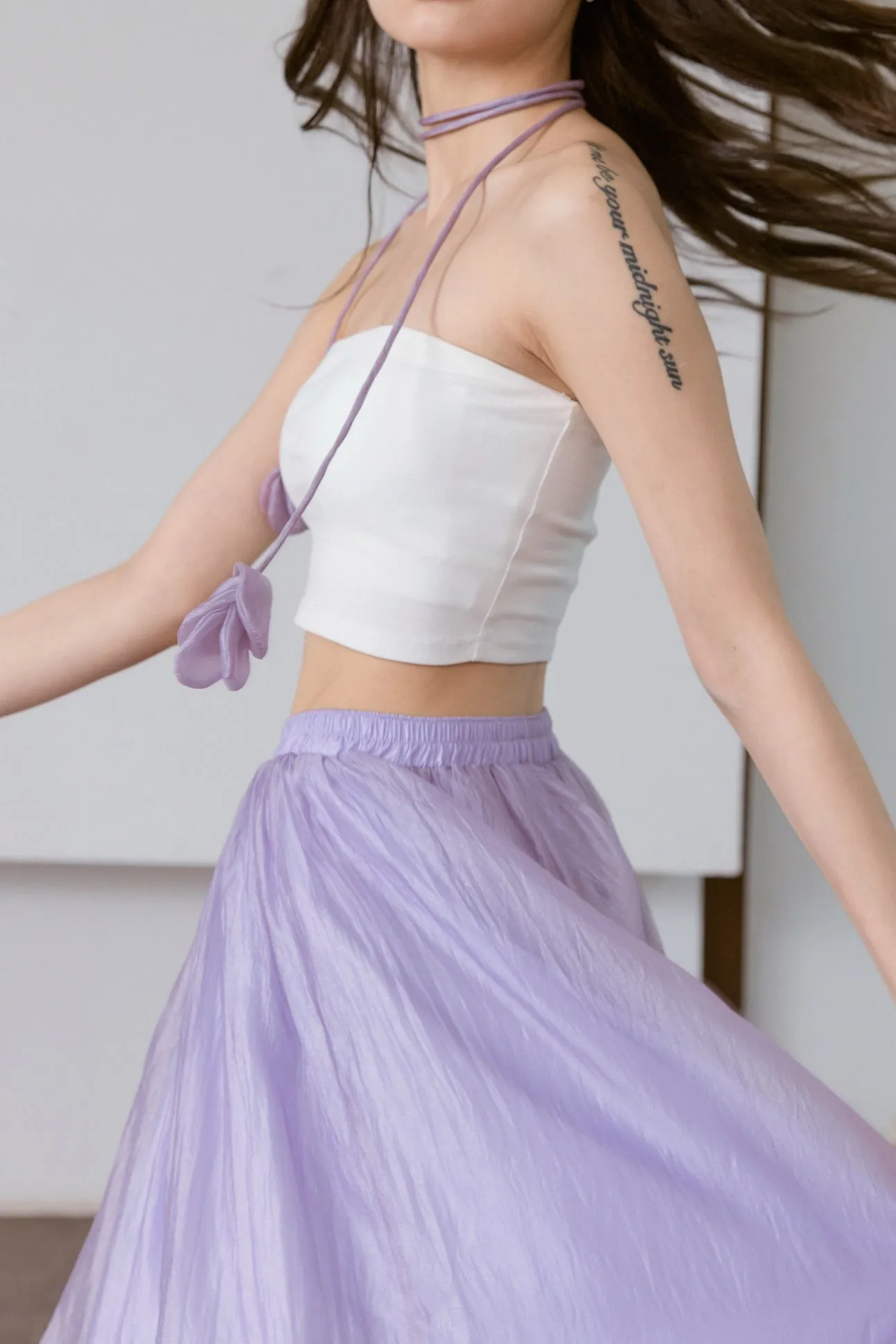 Lavender Haze Chiffon Midi Skirt
