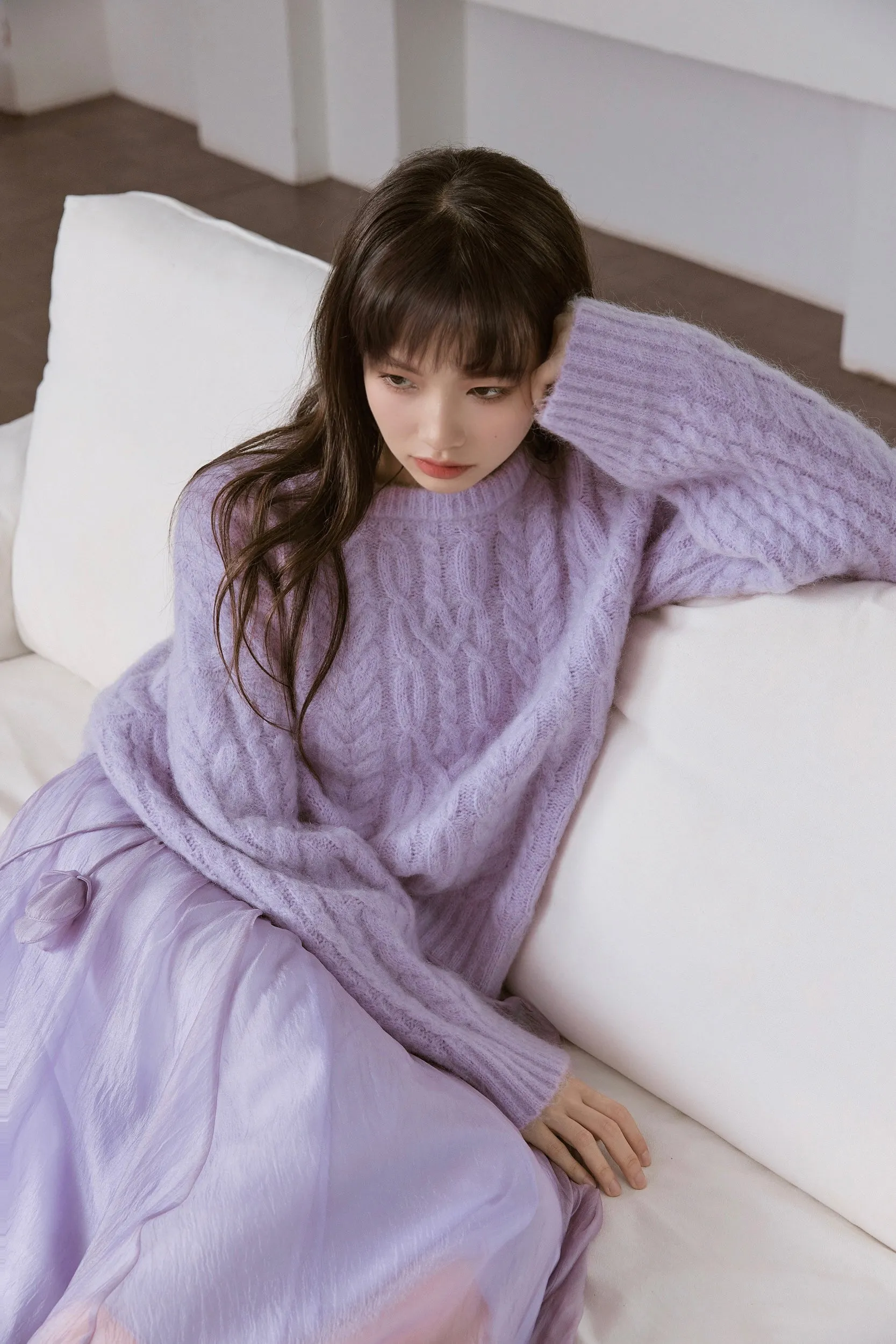 Lavender Haze Chiffon Midi Skirt