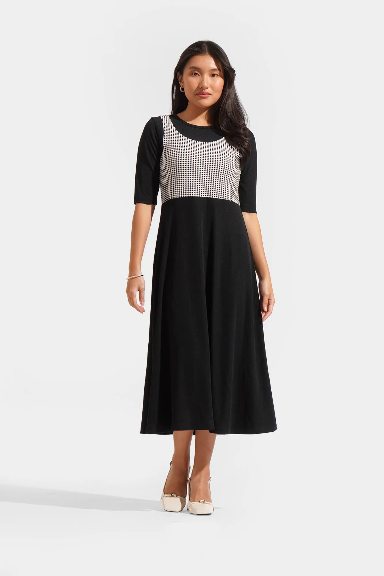Layered Tweed Dress