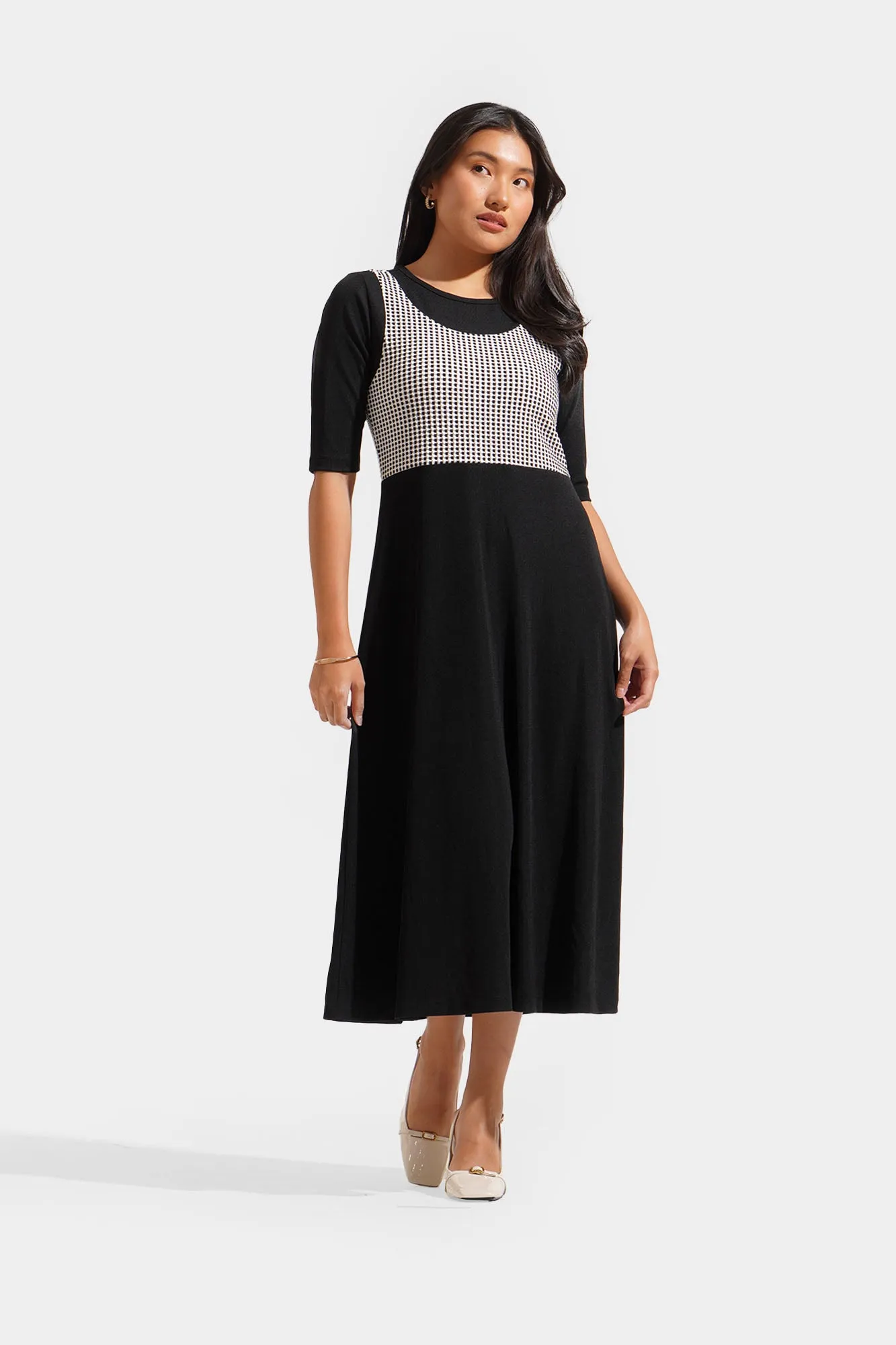 Layered Tweed Dress