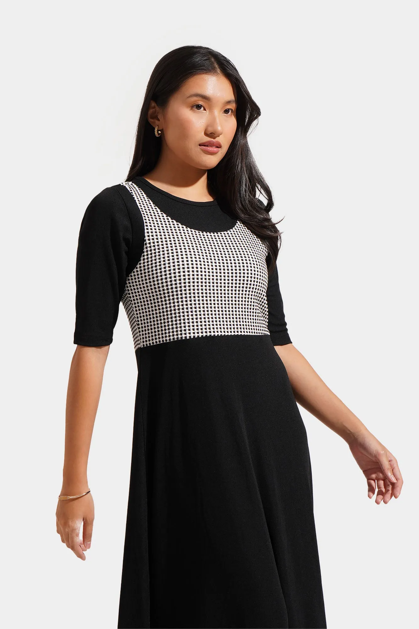 Layered Tweed Dress