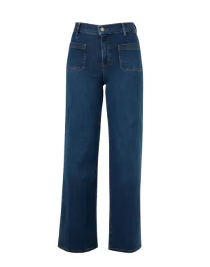 Le Slim Palazzo Dark Wash Patch Pocket Jean