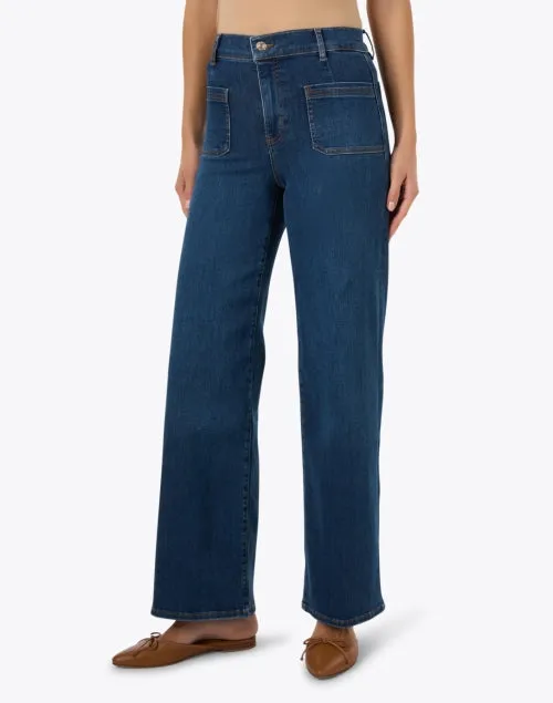 Le Slim Palazzo Dark Wash Patch Pocket Jean