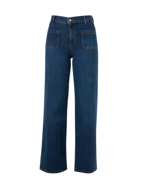Le Slim Palazzo Dark Wash Patch Pocket Jean