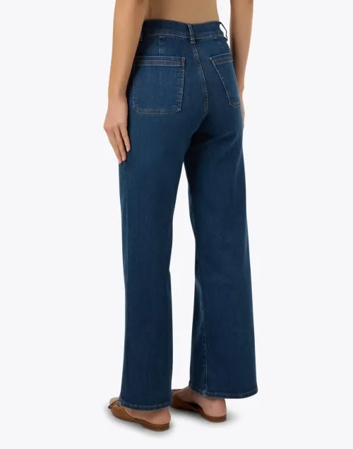 Le Slim Palazzo Dark Wash Patch Pocket Jean