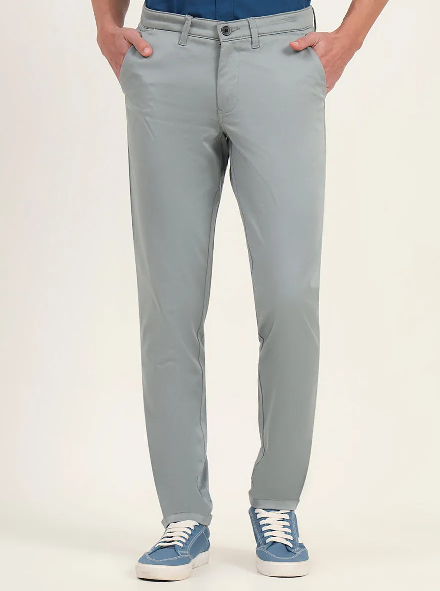 Light Green Solid Neo Fit Casual Trouser | Greenfibre