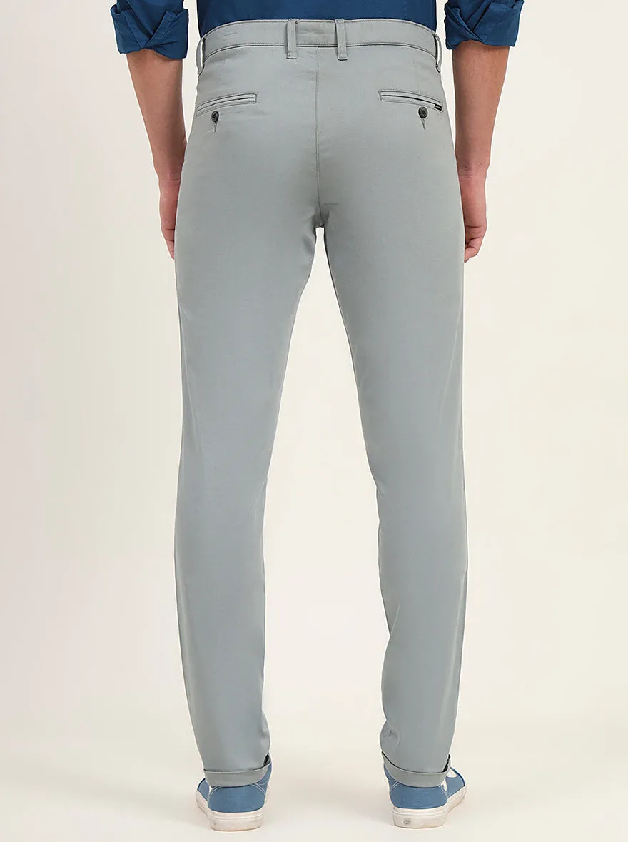 Light Green Solid Neo Fit Casual Trouser | Greenfibre