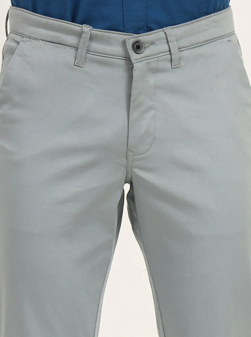 Light Green Solid Neo Fit Casual Trouser | Greenfibre