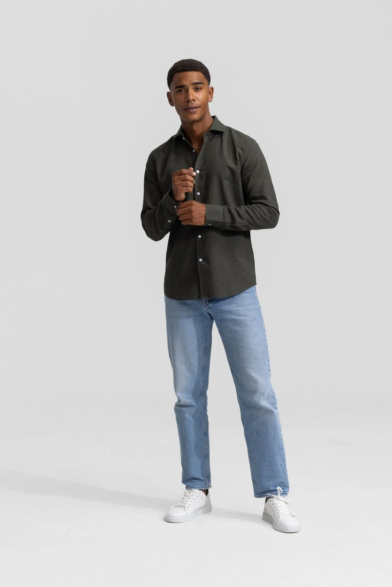 Lindo Green Linen Shirt