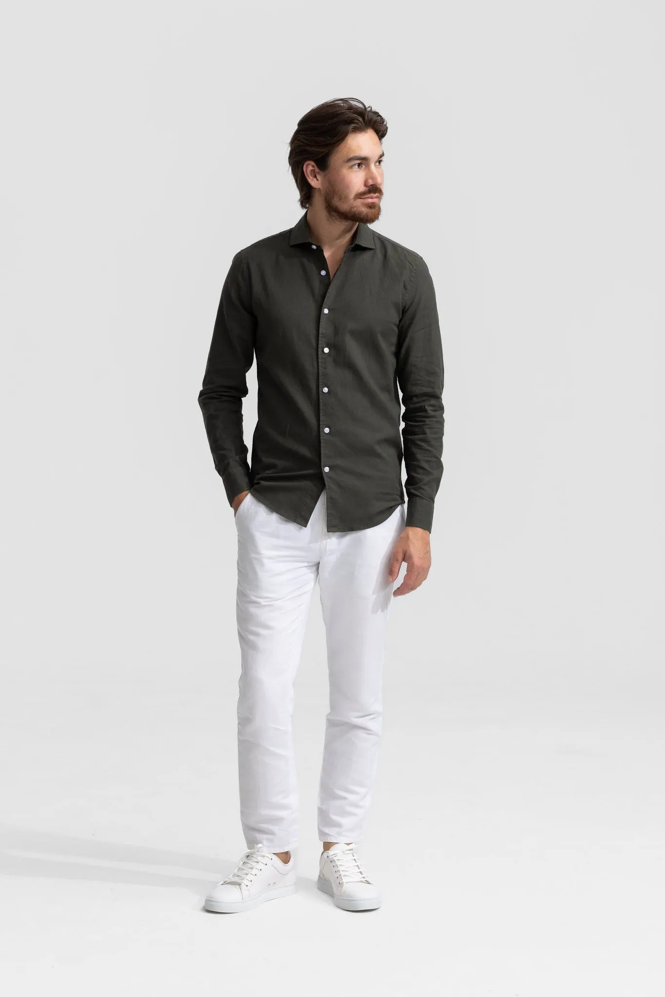 Lindo Green Linen Shirt