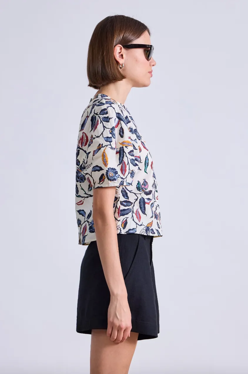 Lino Top - Garden Floral Cream