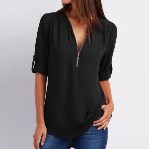 Lizzy™ - Elegant Zippered Top