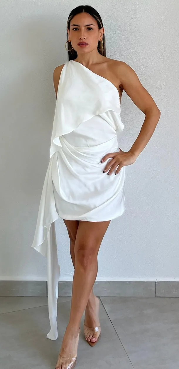 Love Me Tonight White One-Shoulder Dress