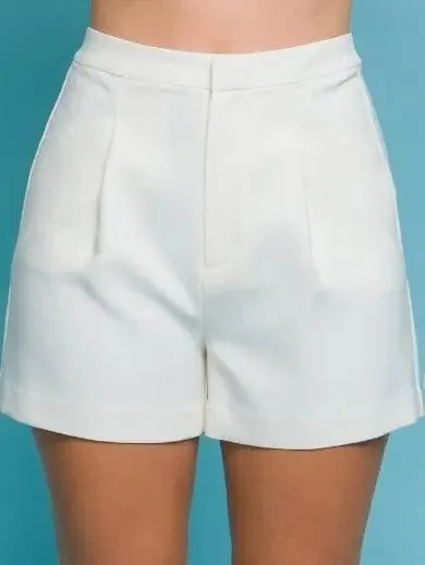 Love Tree Ivory Woven Shorts