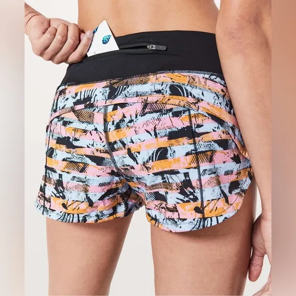 Lululemon Speed Up Short *2.5&quot; Inversion Multi / Black W7ANSR Size 4
