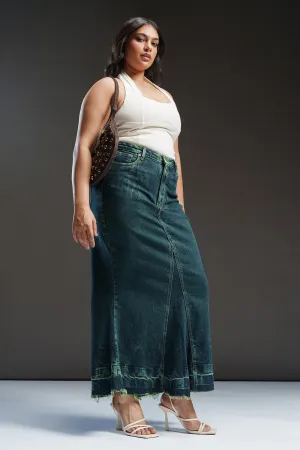 Lush Lagoon Curve Denim Mermaid Skirt