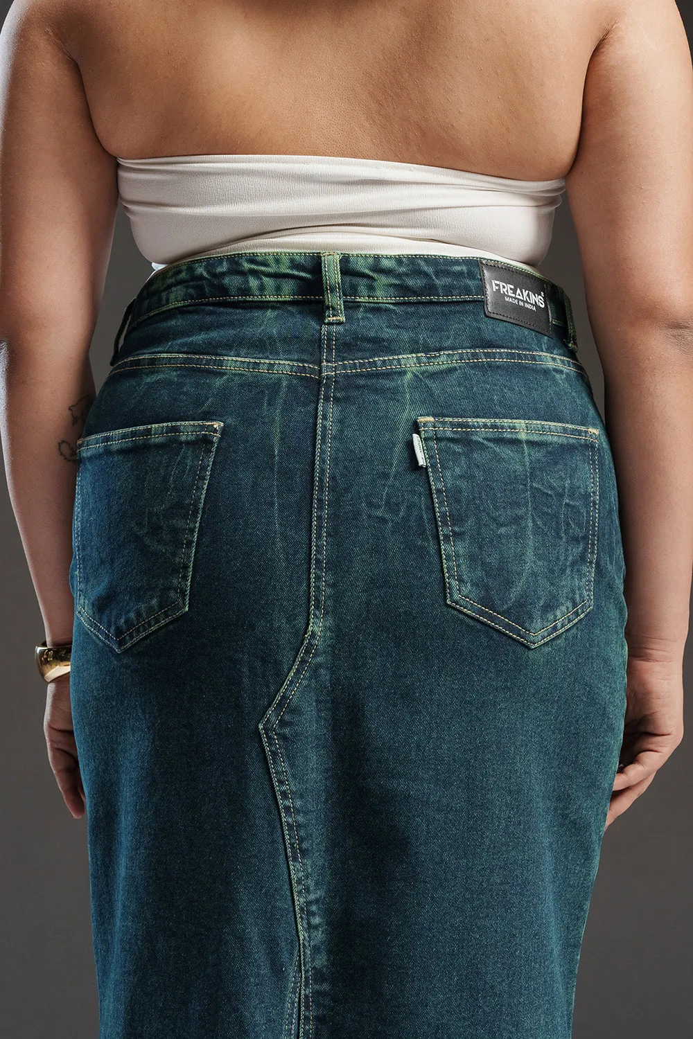 Lush Lagoon Curve Denim Mermaid Skirt