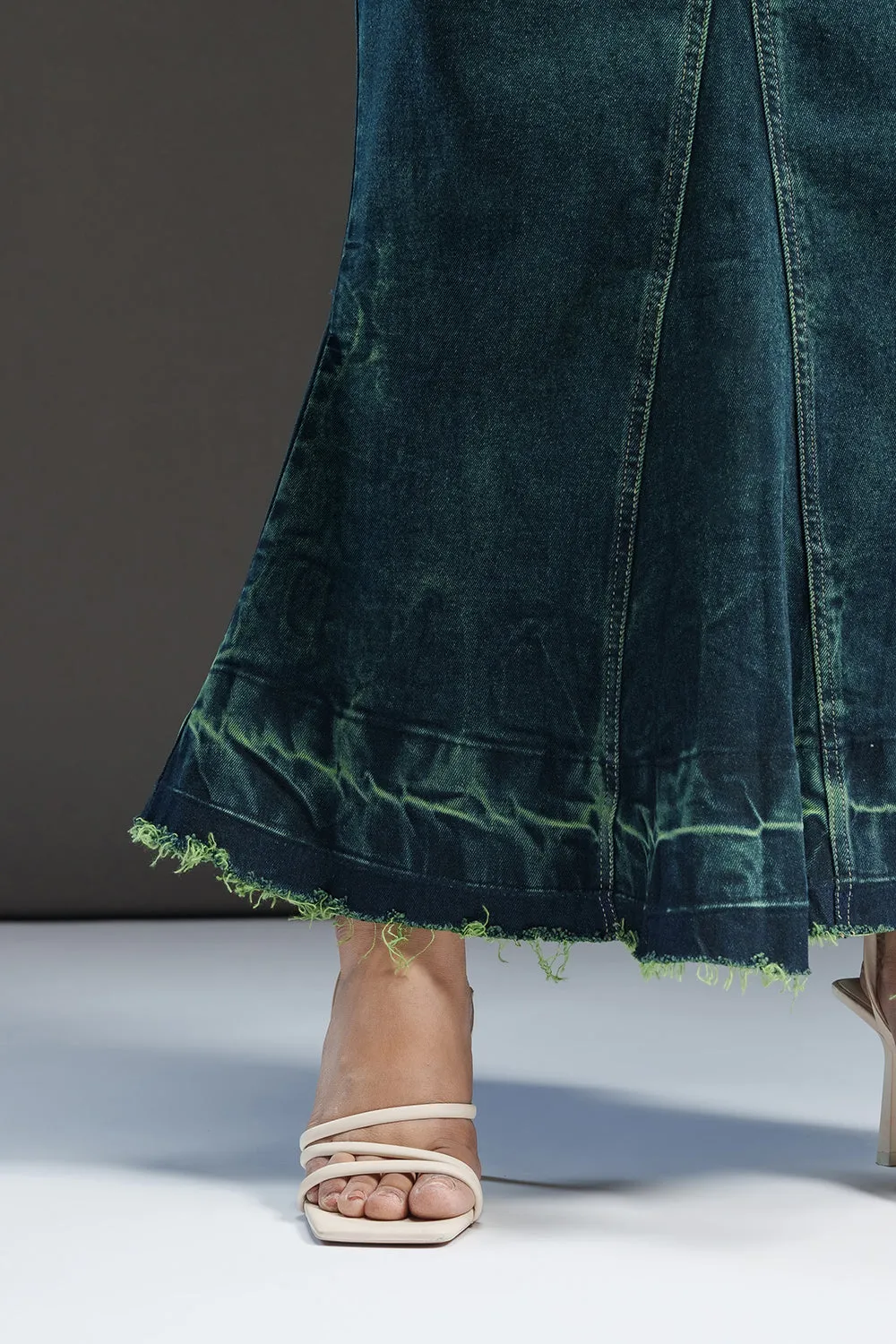 Lush Lagoon Curve Denim Mermaid Skirt