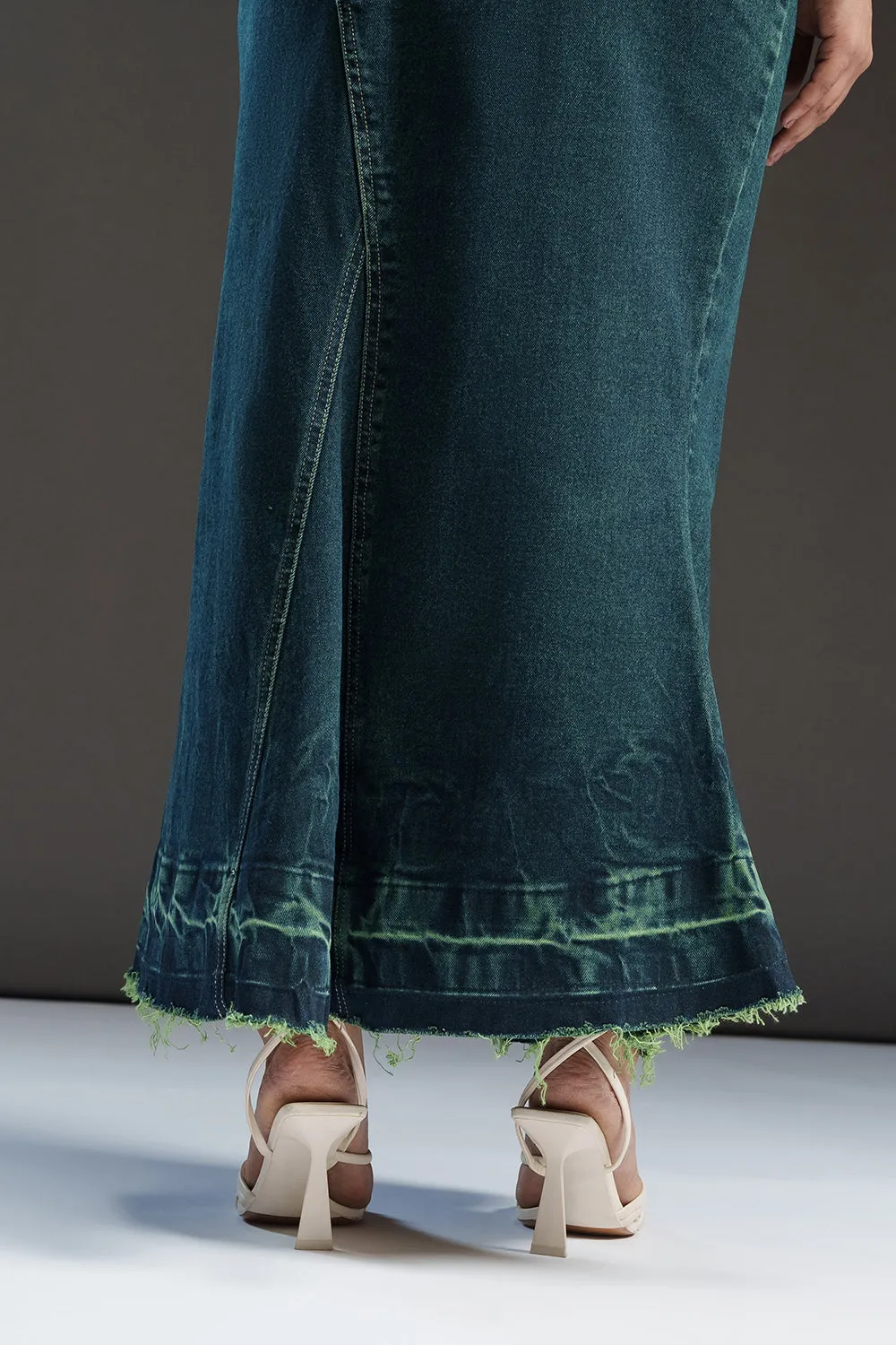 Lush Lagoon Curve Denim Mermaid Skirt