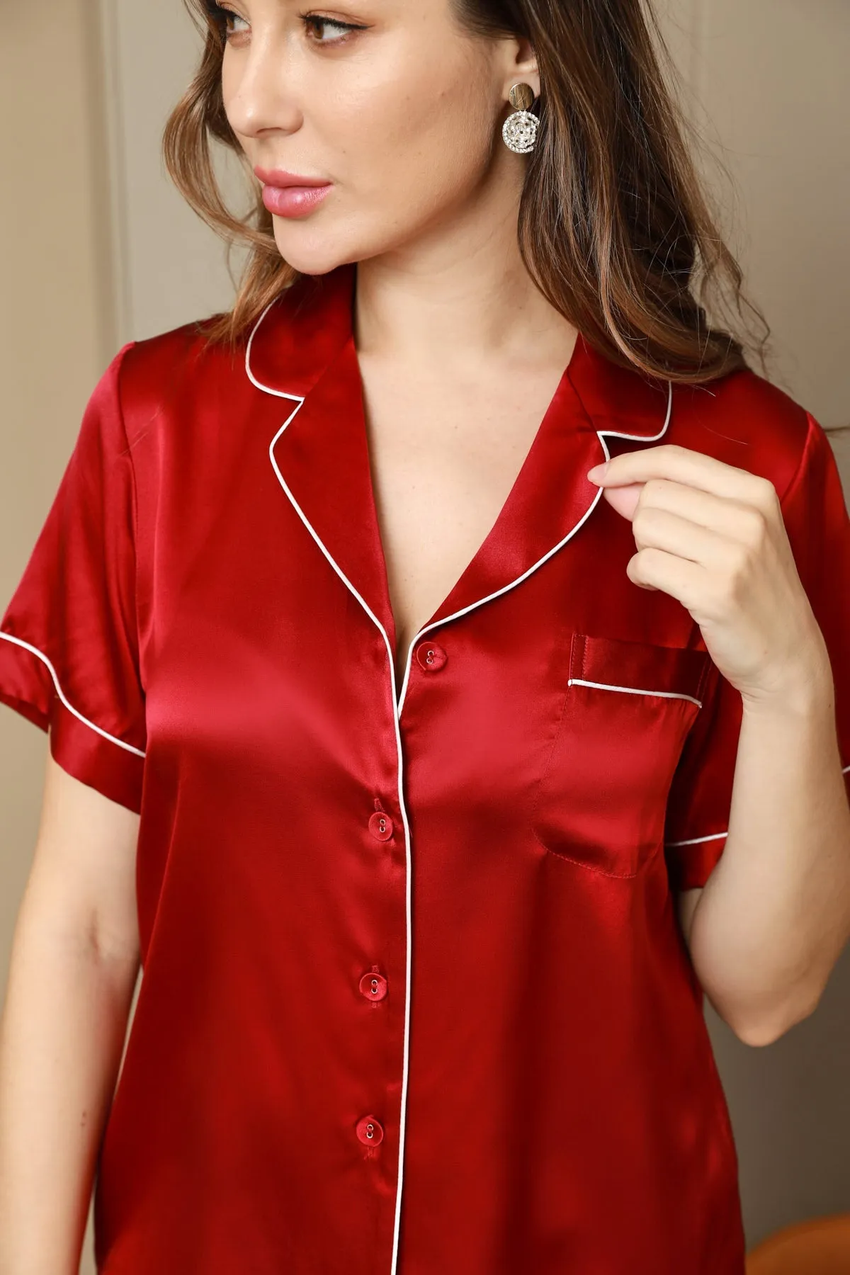 Mairead - Soft Mulberry Elegance Woman's Short Pajama Set