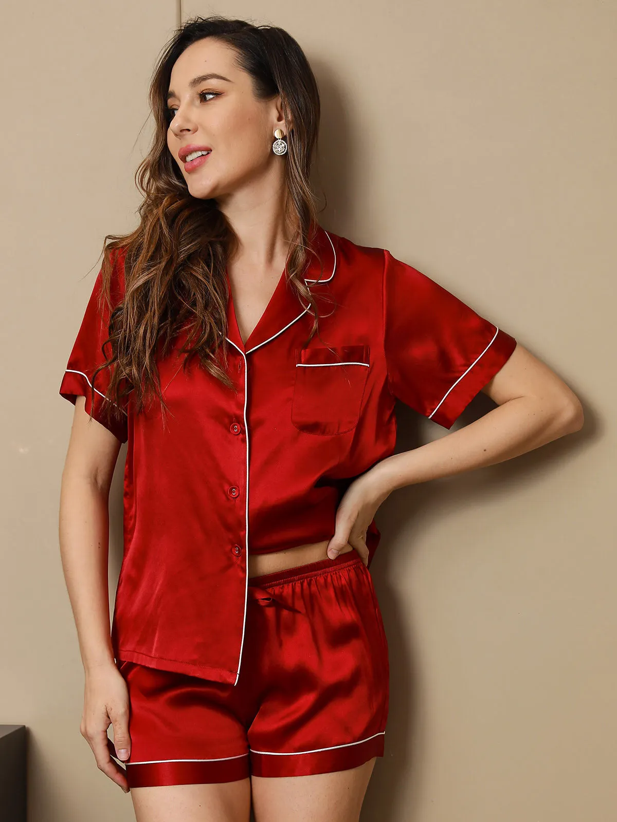 Mairead - Soft Mulberry Elegance Woman's Short Pajama Set