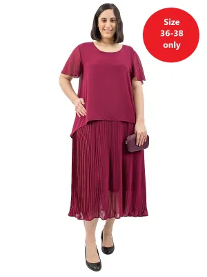 Marsala Layered Dress - Wine**