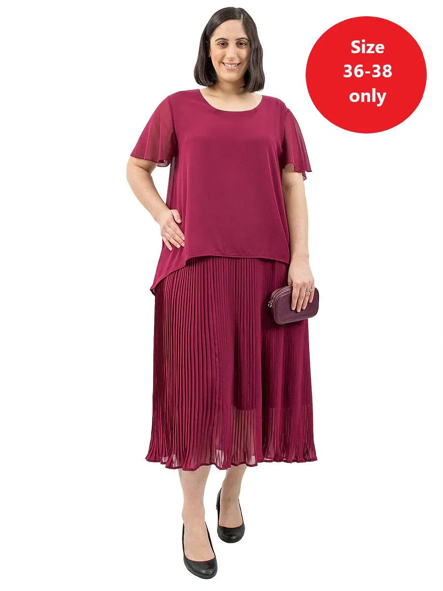 Marsala Layered Dress - Wine**