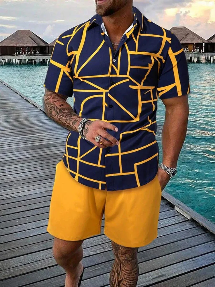 Men’s Casual Summer Shirt and Shorts Set