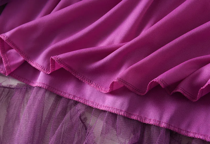Mesh Long Skirt Design Skirt All-match Mesh Stitching Skirt