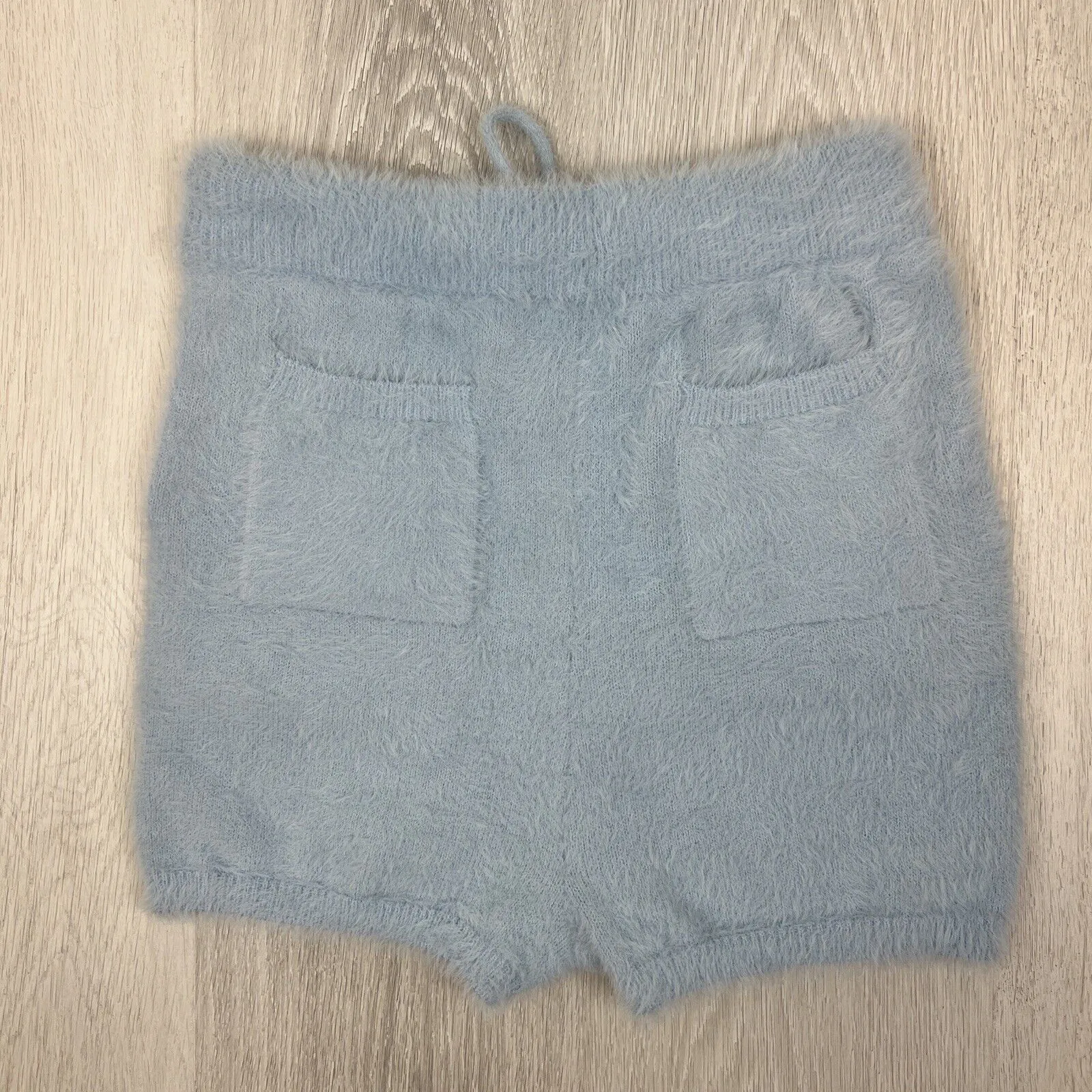 Meshki Womens Blue Fluffy Soft Shorts Size Medium