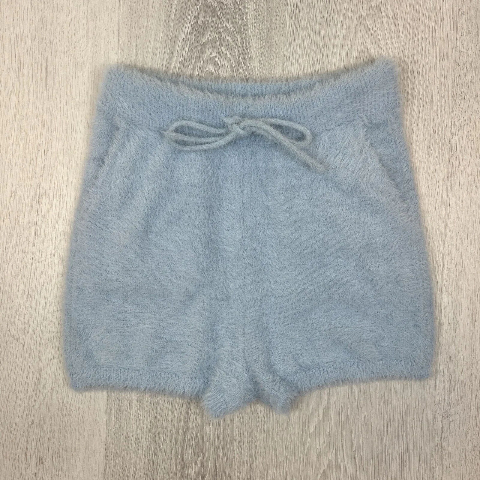 Meshki Womens Blue Fluffy Soft Shorts Size Medium