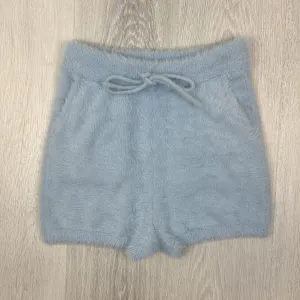 Meshki Womens Blue Fluffy Soft Shorts Size Medium