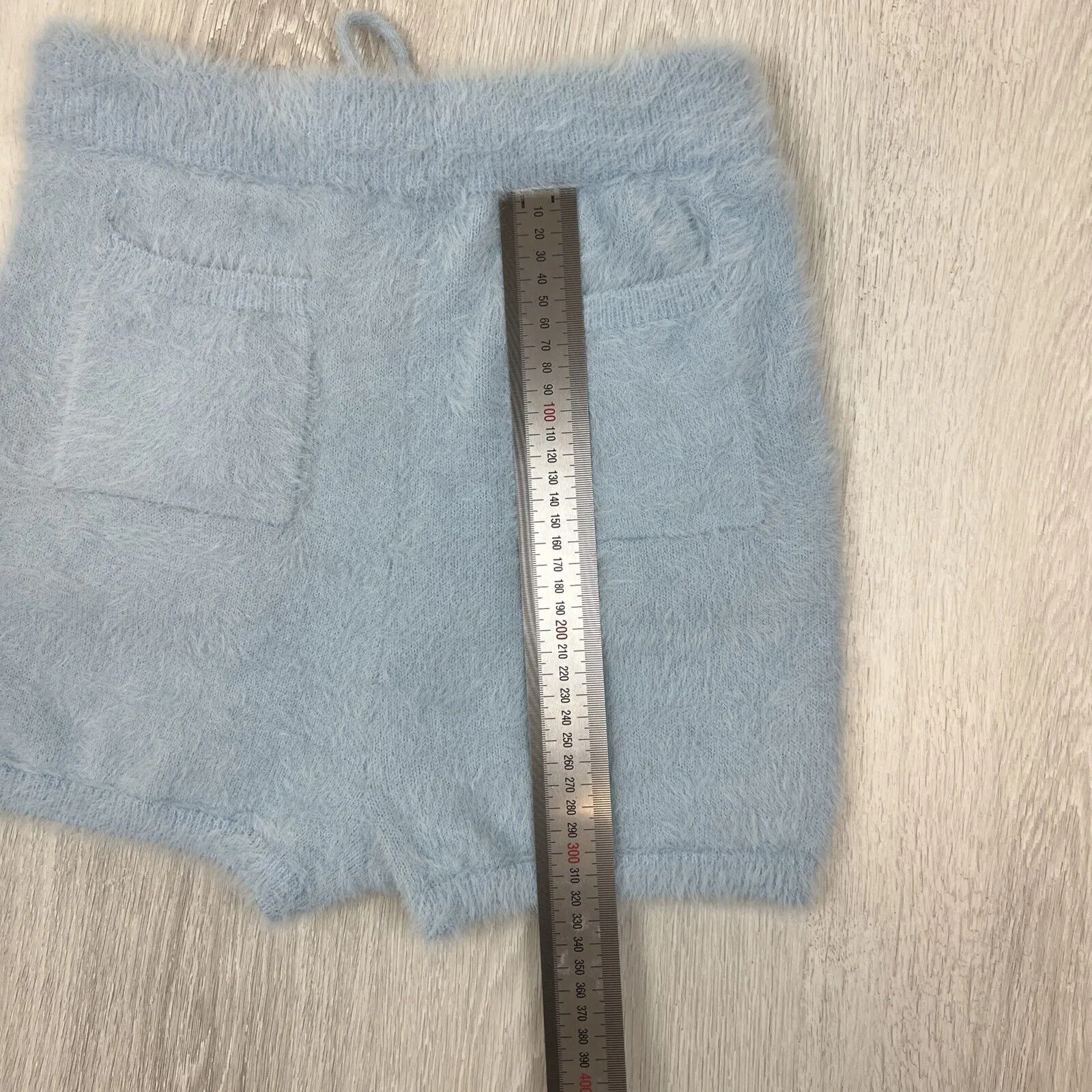 Meshki Womens Blue Fluffy Soft Shorts Size Medium