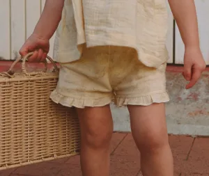 Mila Frill Shorts ~ Vintage Buttercream
