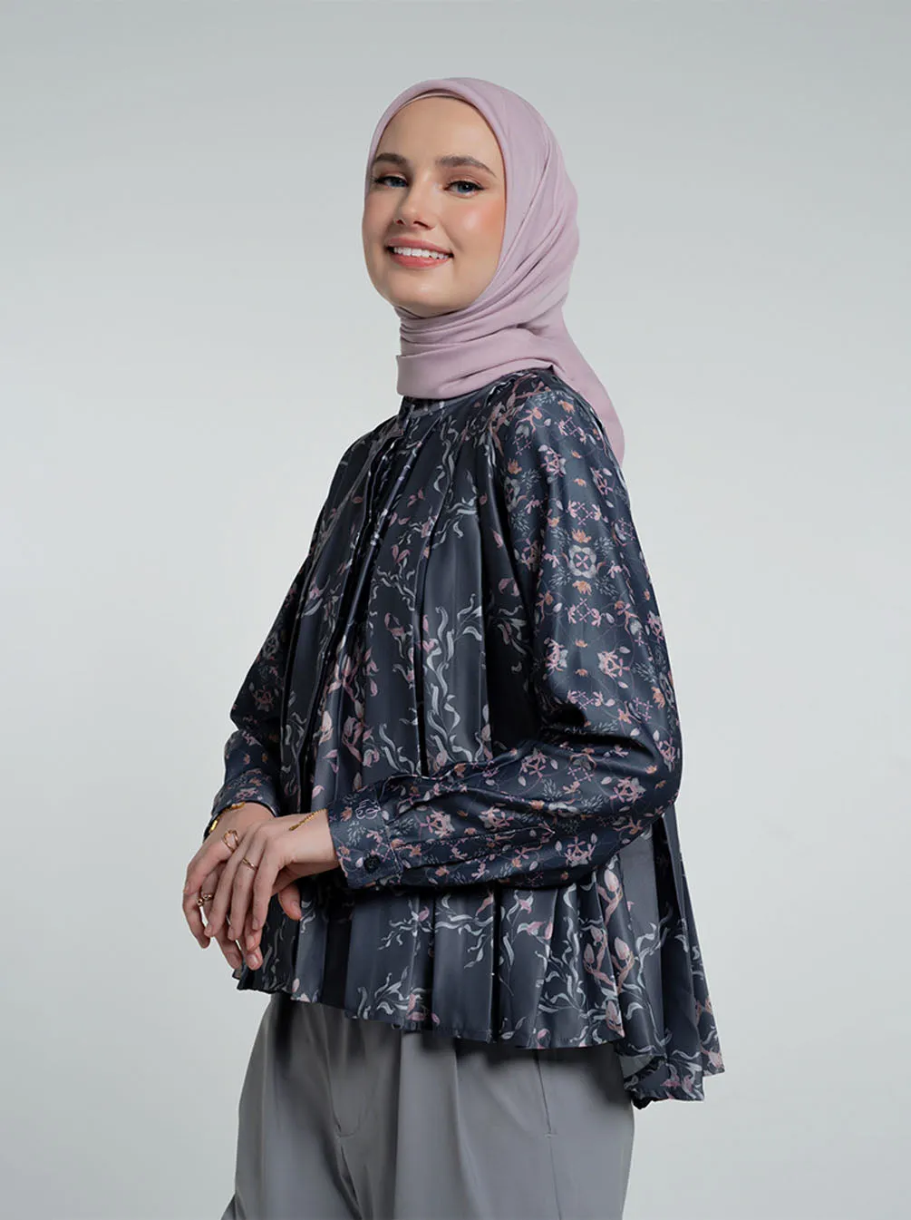 MIMOSA PLEATED TOP STONE BLUE