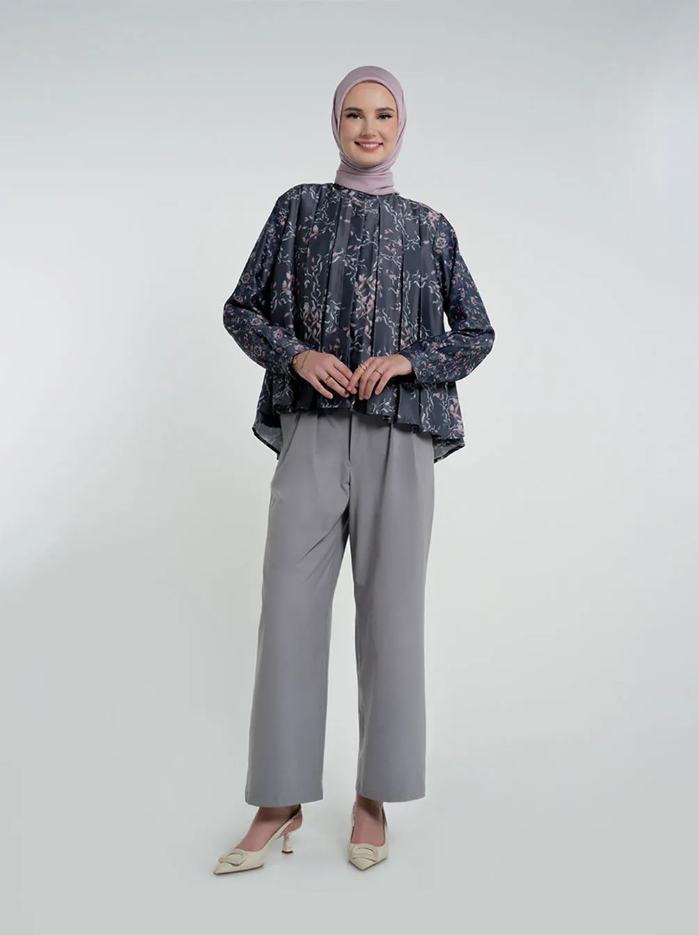 MIMOSA PLEATED TOP STONE BLUE
