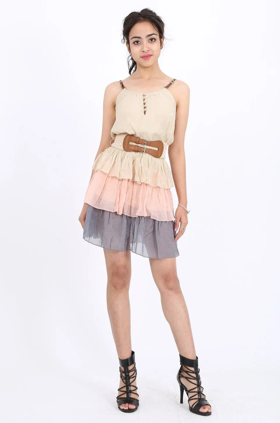 MISS PINKI Madison Layered dress with belt