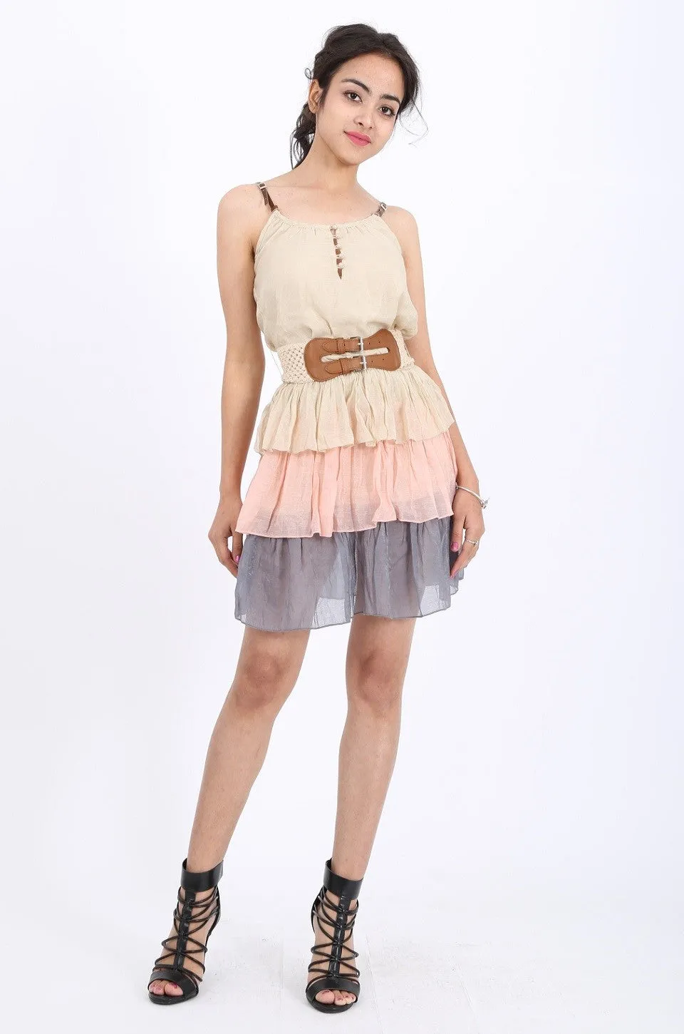 MISS PINKI Madison Layered dress with belt