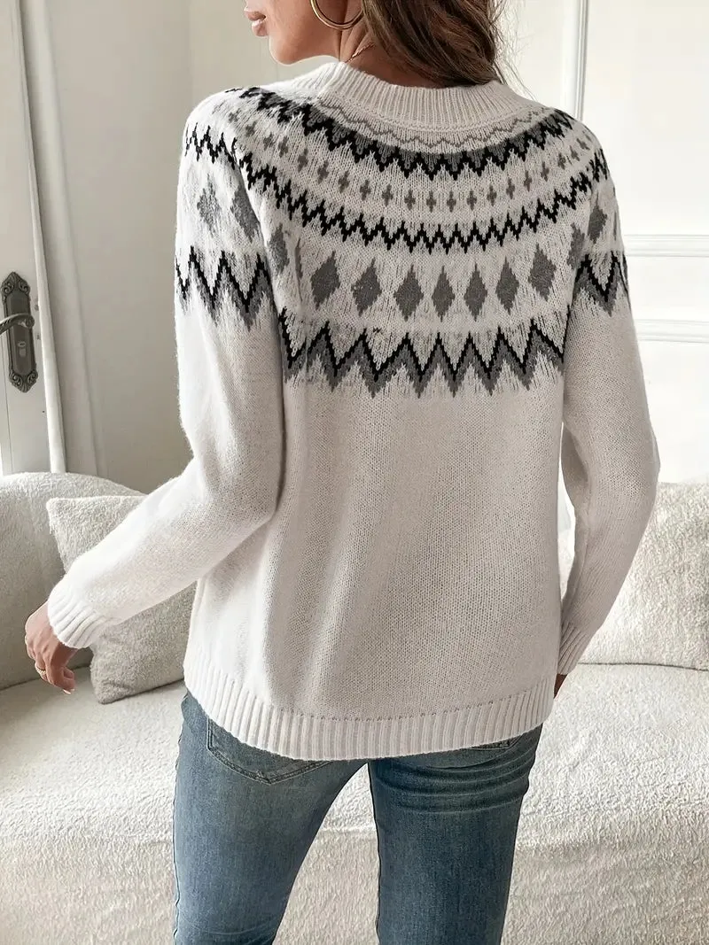 Modern Geometric Sweater for Women