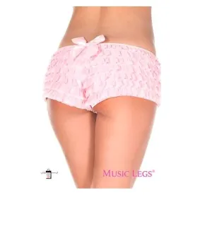 Music Legs Soft Ruffled Shorts with Satin Bow ML135