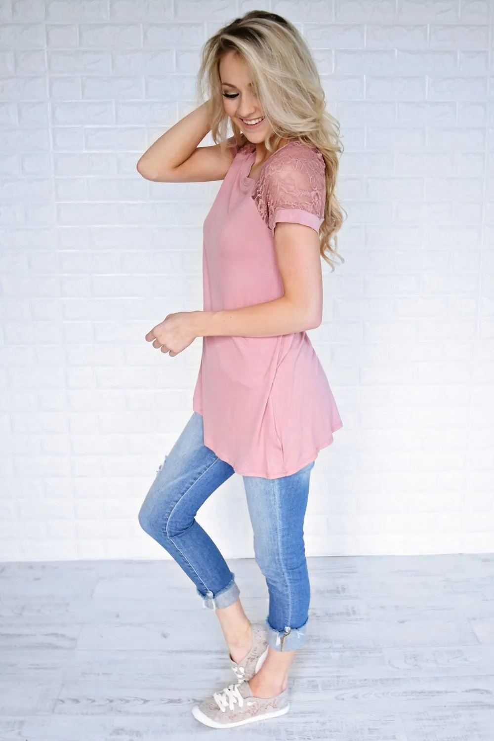 My Favorite Lace Top ~ Soft Mauve