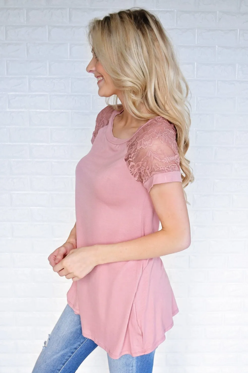 My Favorite Lace Top ~ Soft Mauve