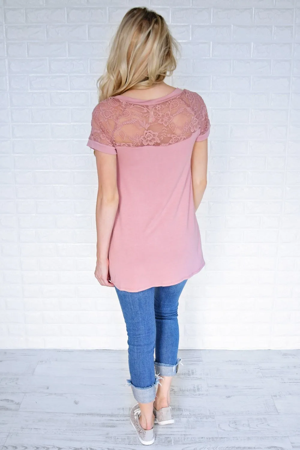 My Favorite Lace Top ~ Soft Mauve