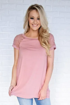 My Favorite Lace Top ~ Soft Mauve