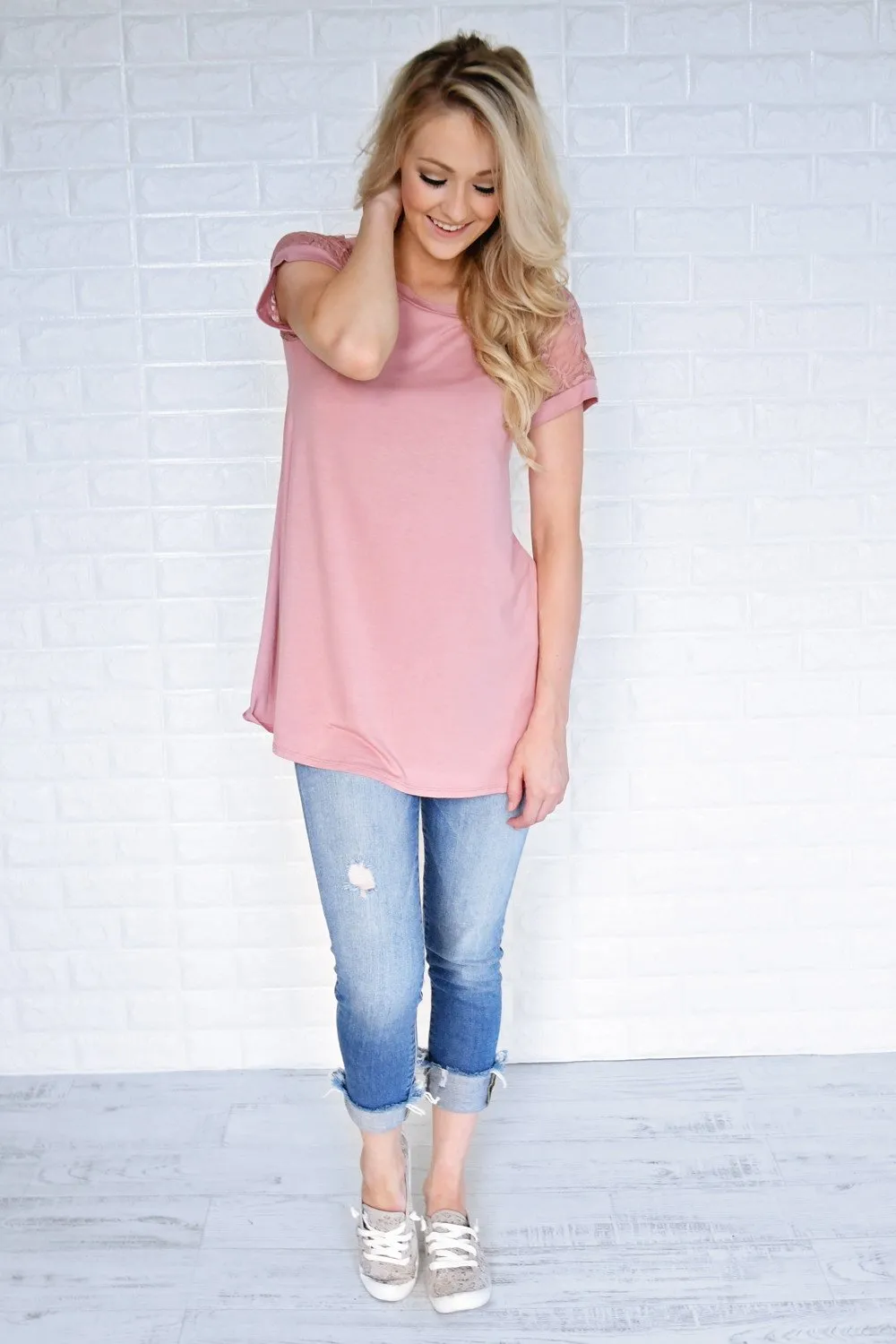 My Favorite Lace Top ~ Soft Mauve