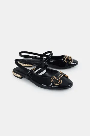 Myla Slingback Shoes - Black