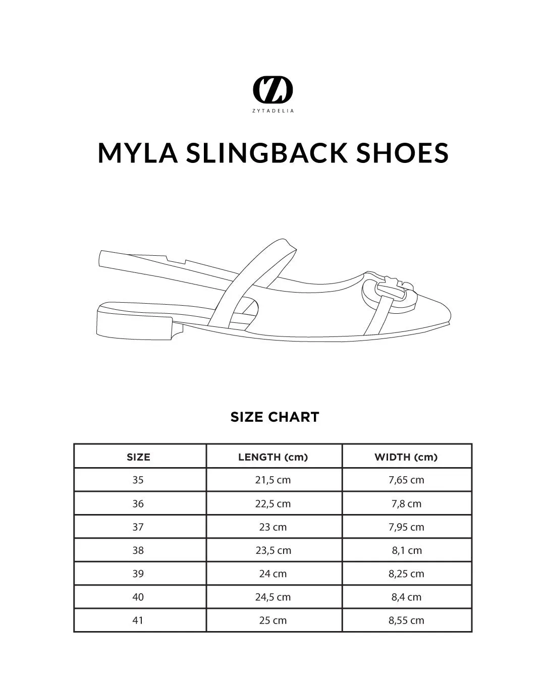 Myla Slingback Shoes - Black
