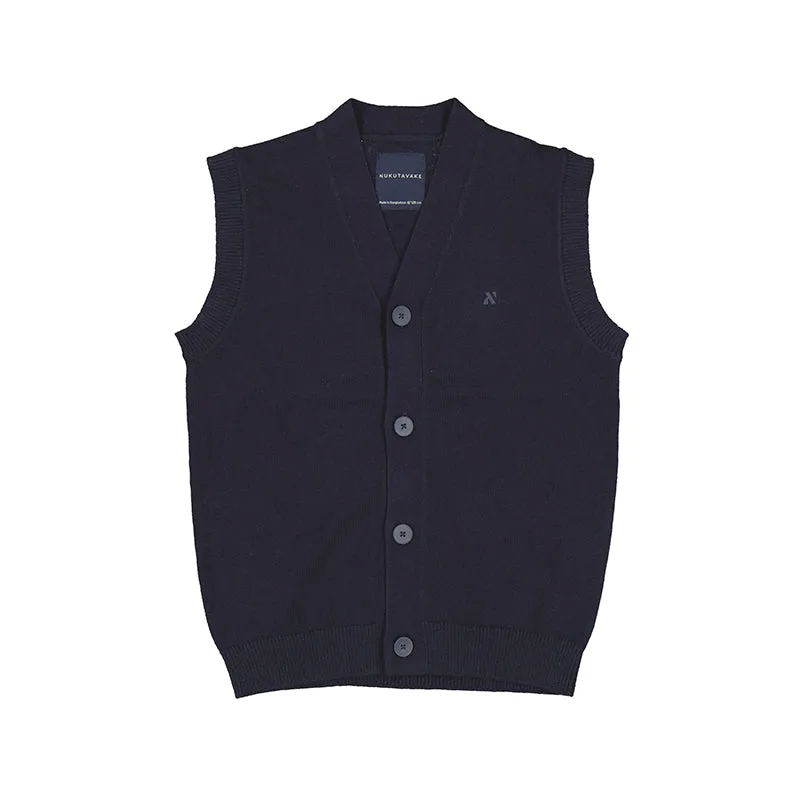 Navy Button Sweater Vest