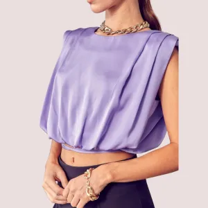 NICI PADDED SHOULDER CROP TOP